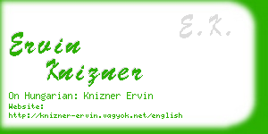 ervin knizner business card